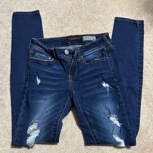 Women's Distressed Blue Jeans